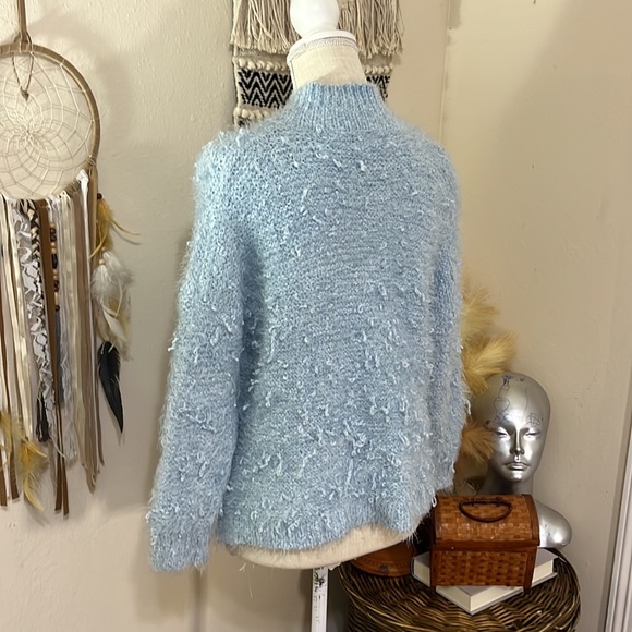 Altar’d State Powder Blue Eyelash Turtleneck Knit Sweater/ Size XS/S - Picture 5 of 6
